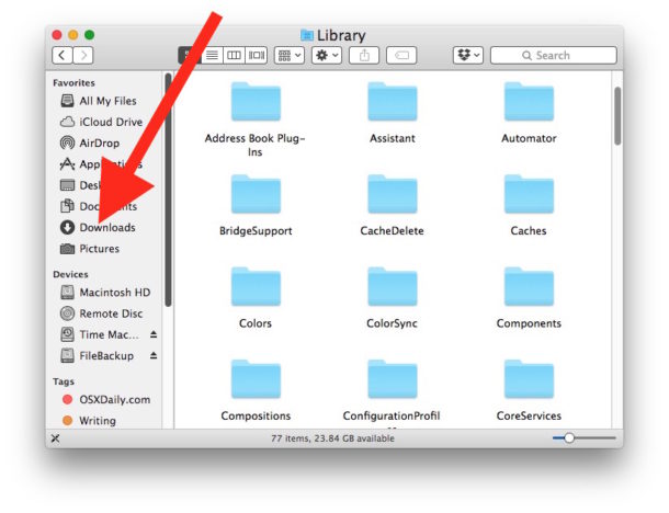 downloads not showing up in download folder mac